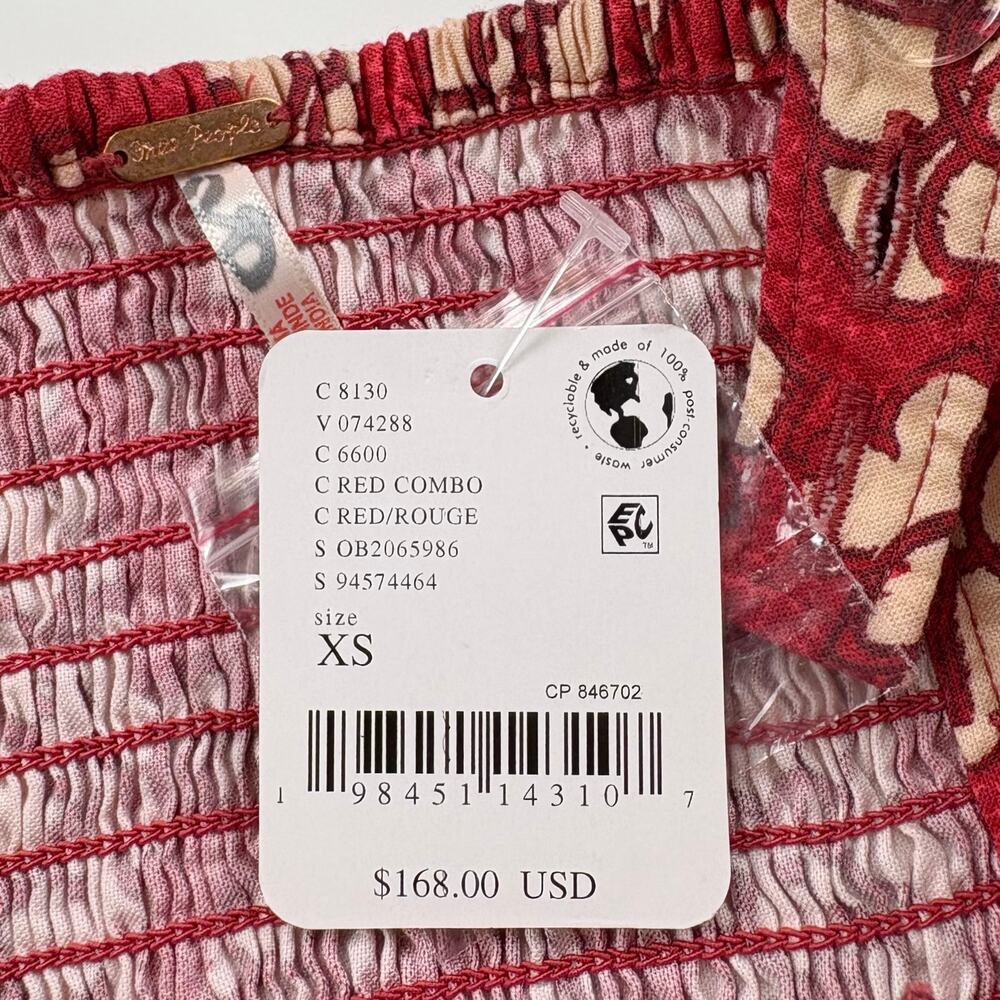 Free People Laters Baby Floral Midi Dress in Red Size XS - Picture 10 of 16